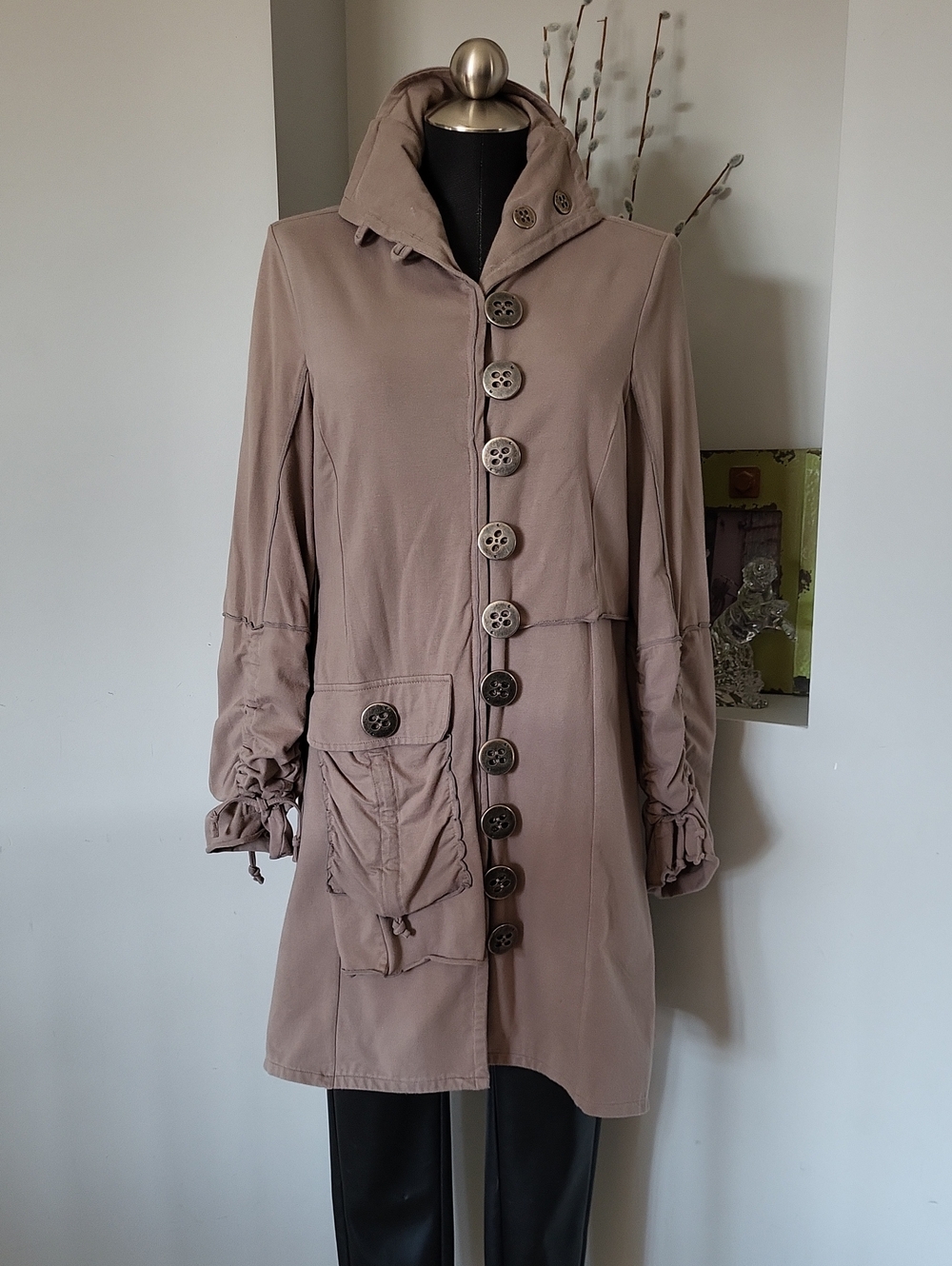 Neon Buddha Jacket Rustic Metallic Button Size Medium